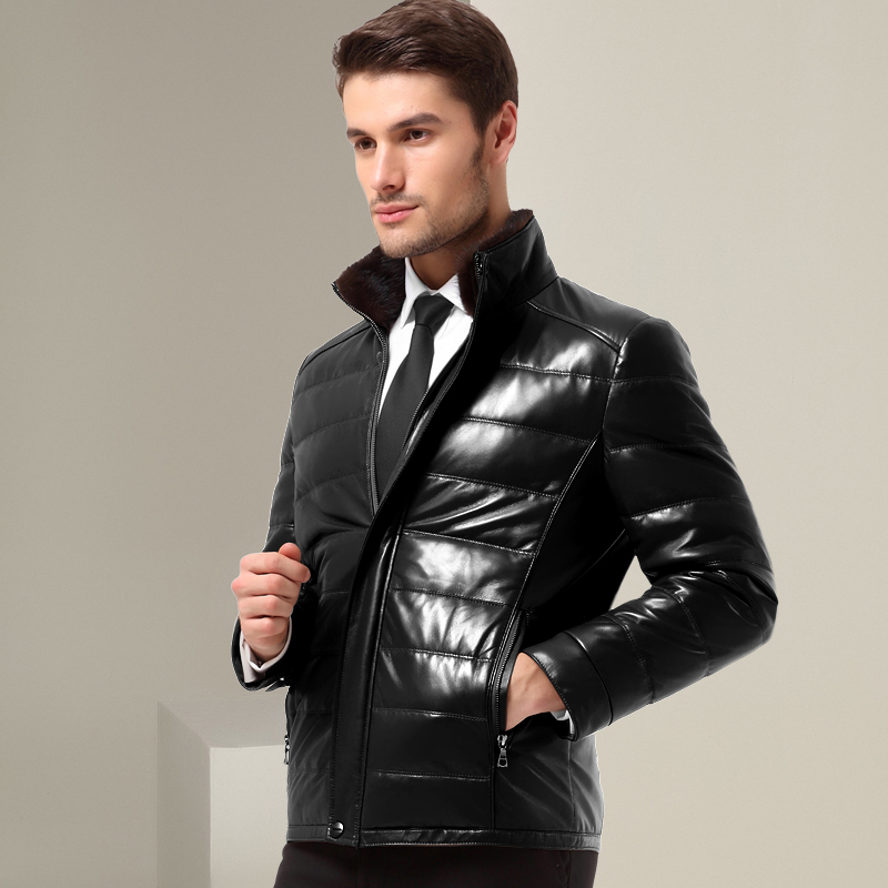 Áo Jacket da cừu lót lông chồn chần chỉ ngang