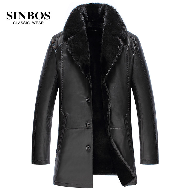Áo khoác da cừu cổ vest lông hải ly SinBos