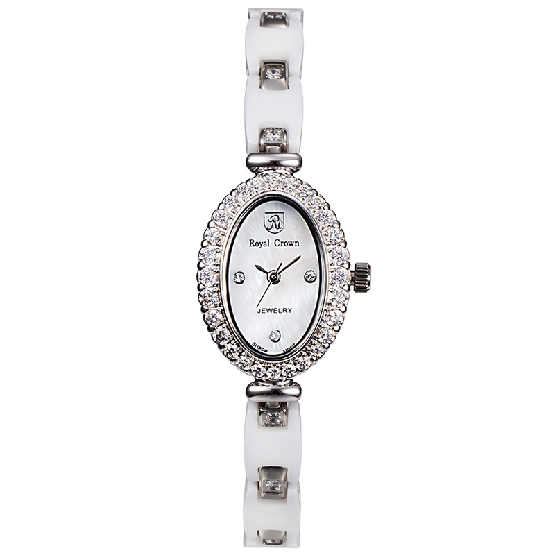 Đồng hồ nữ dây đeo gốm sứ Royal Crown 63806C