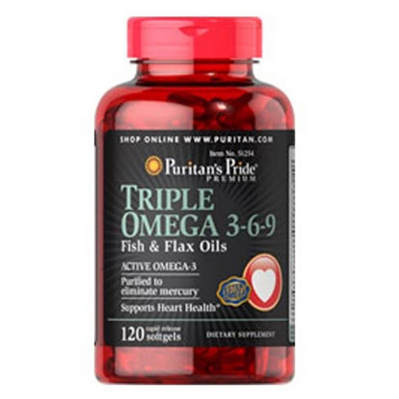 Viên uống tăng cường hệ miễn dịch Puritan's Pride Premium Maximum Strength Triple Omega 3-6-9