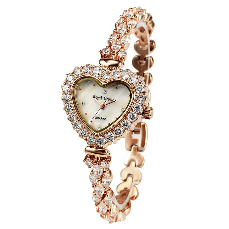 Đồng hồ nữ mặt hình trái tim Royal Crown
