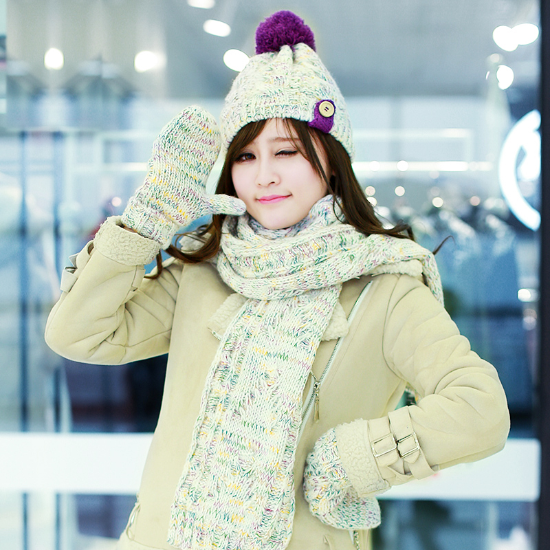 Bộ 3 món mũ, khăn, găng tay phong cách Hàn Quốc Dorain 