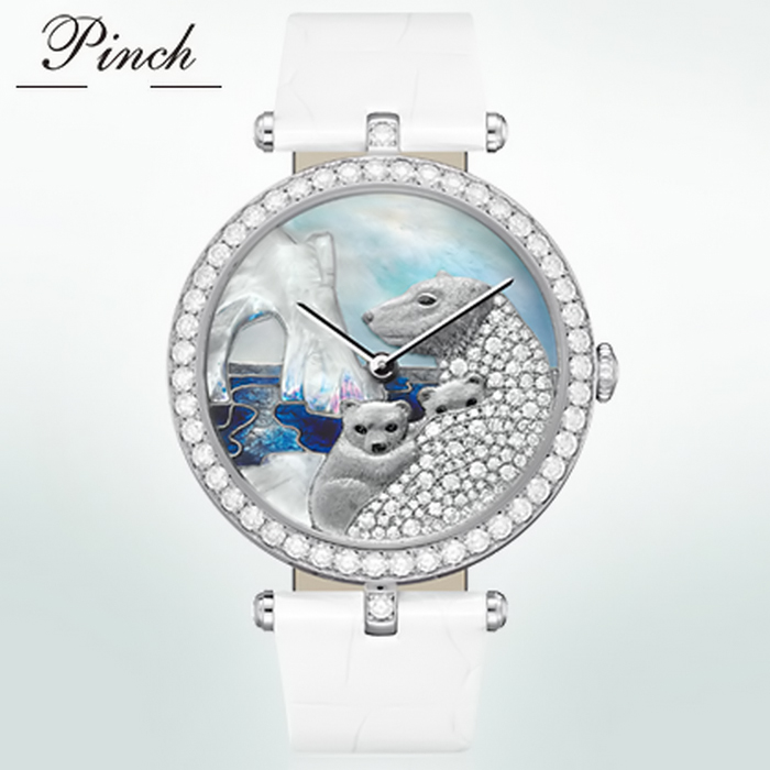 Đồng hồ nữ chạm hình thú Pinch L617