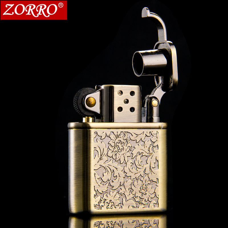 Bật lửa chạm khắc hoa mẫu đơn Zorro Z506-011