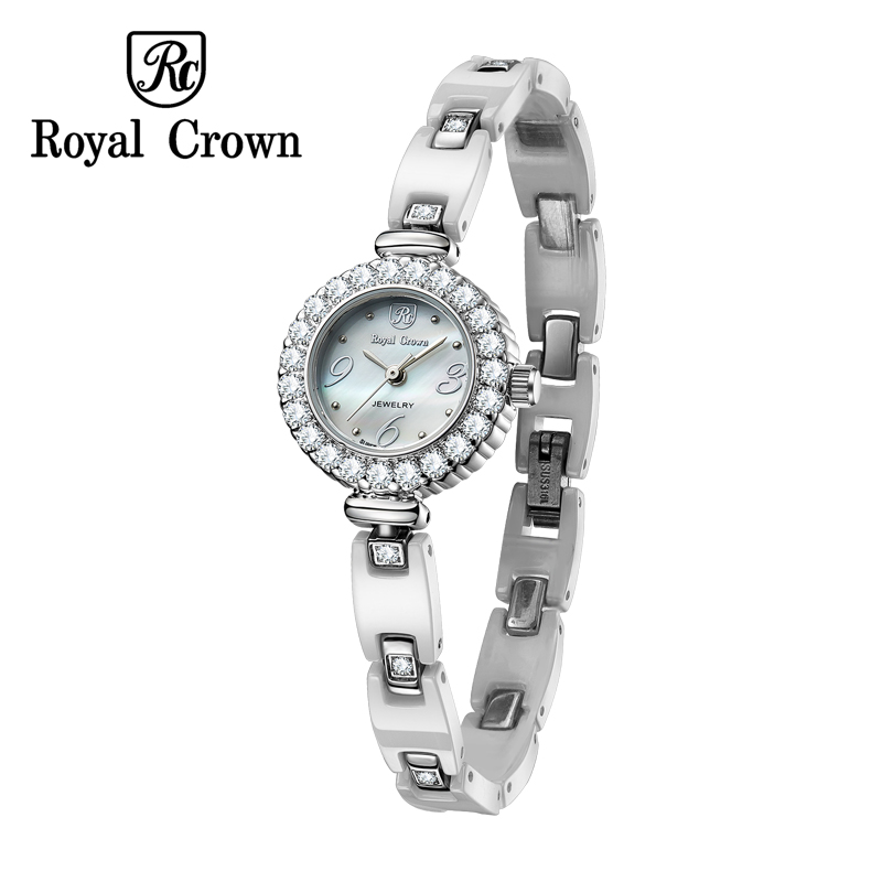 Đồng hồ trang sức nữ dây ceramic Royal Crown 63809C