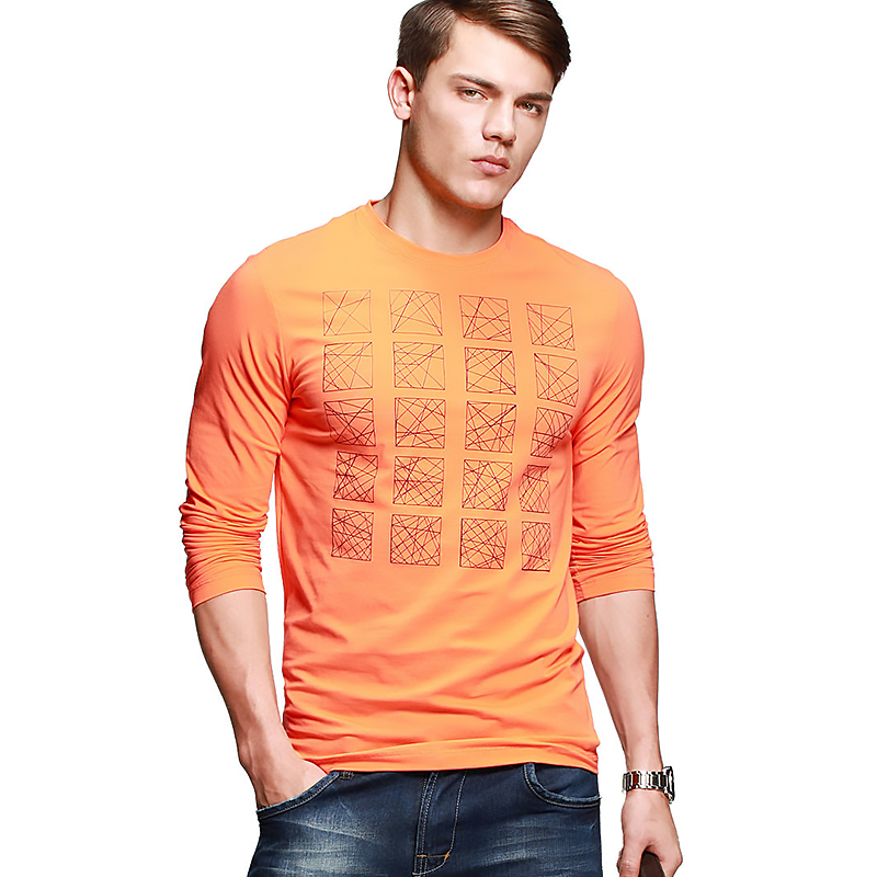 Áo T-shirt dài tay màu hot-orange K-Jeans