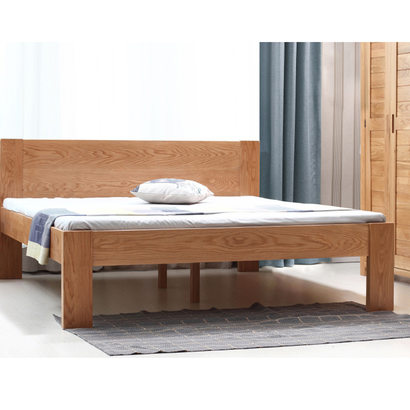 Giường đôi gỗ thịt Bắc Âu tùy chỉnh độ cao