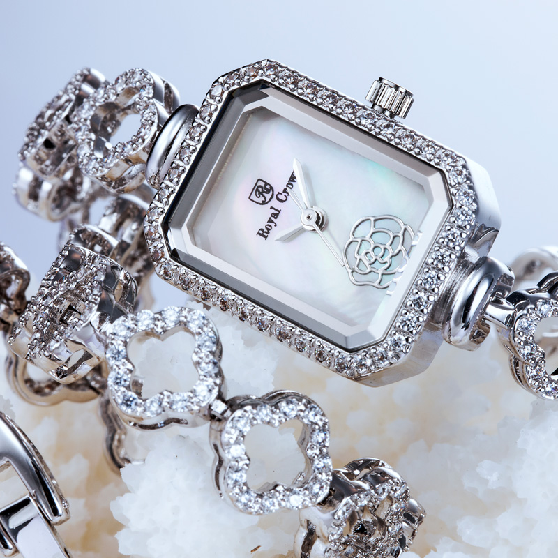 Đồng hồ nữ Royal Crown 9258 Dây đeo hình cánh hoa đính đá
