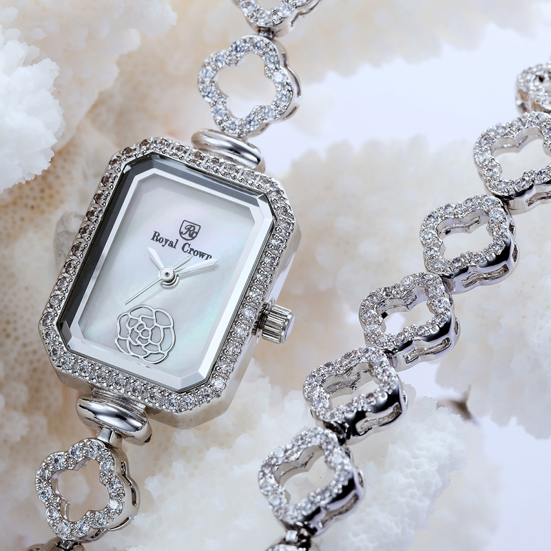 Đồng hồ nữ Royal Crown 9258 Dây đeo hình cánh hoa đính đá